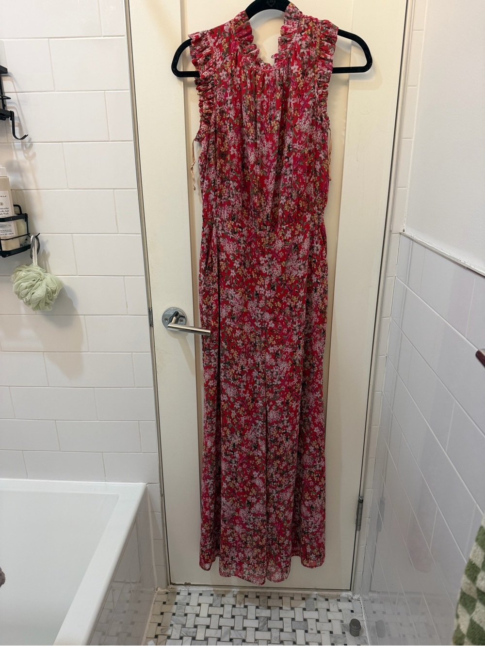Women’s Red Floral Sleeveless Maxi Dress